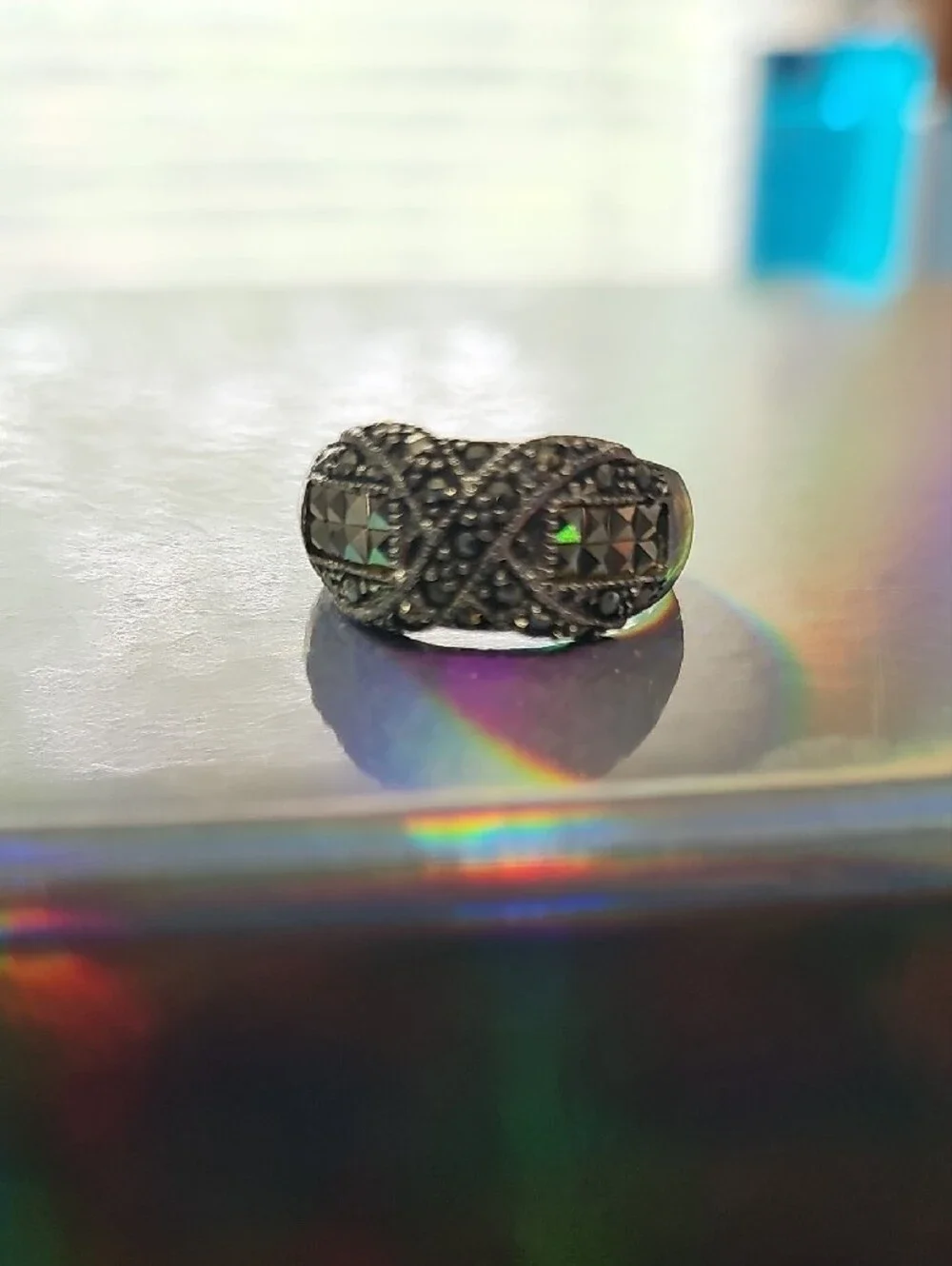 Vintage Sterling Silver Marcasite Ring - Women's Jewelry